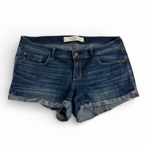 Abercrombie & Fitch Dark Blue Jean Shorts Distressed Denim Summer Boho SIZE 8
